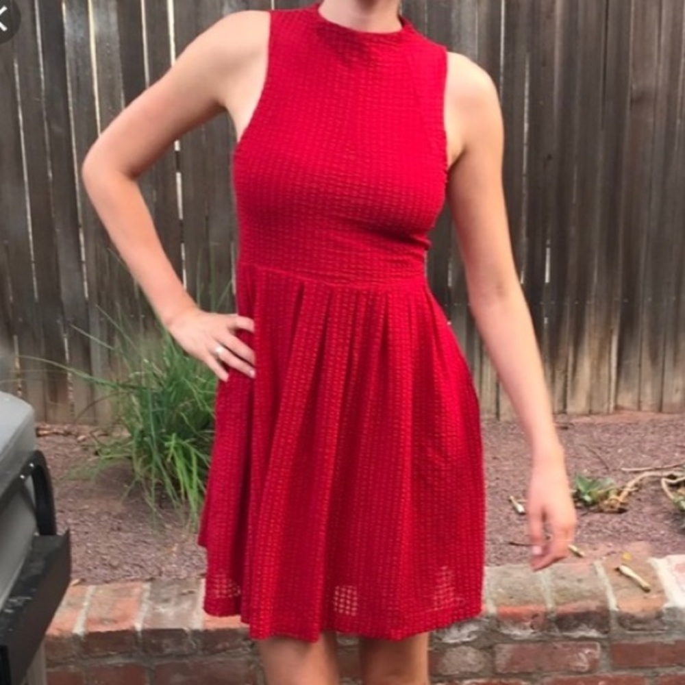 Anthropologie Deletta Red Cosgrove Skater Dress W/ Pockets! View 4